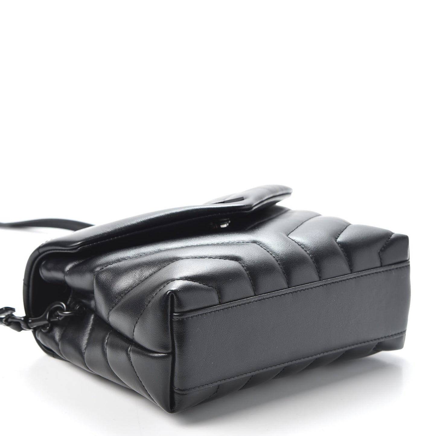 Calfskin Y Quilted Monogram Toy Loulou Crossbody Bag Black