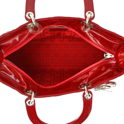 Christian Dior Patent Cannage Large Lady Dior Red 6 of 11
