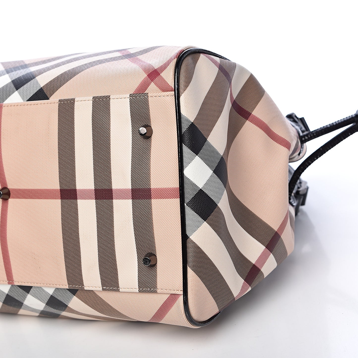 Patent Nova Check Small Bilmore Tote Black
