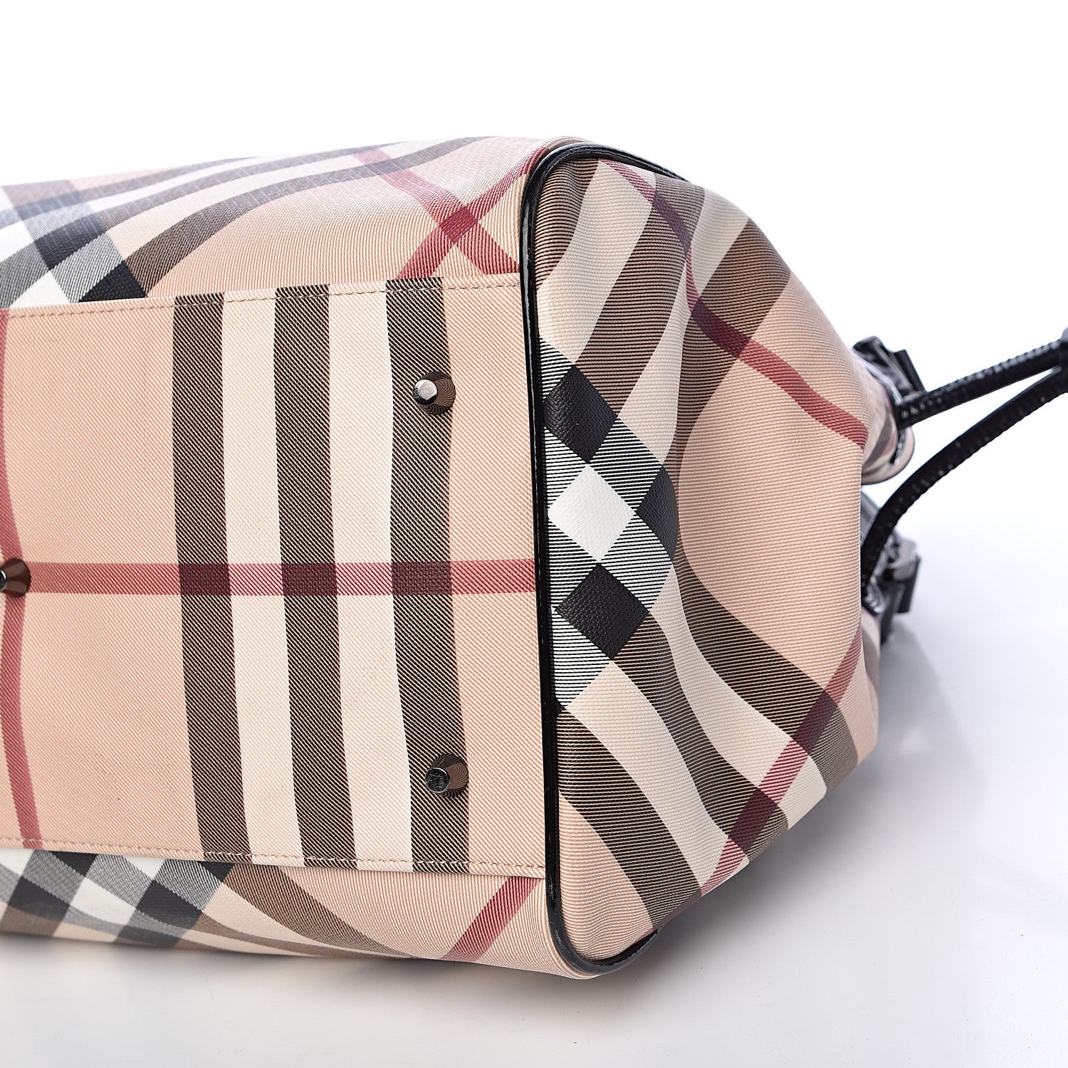 Burberry Patent Nova Check Small Bilmore Tote Black 13 of 13