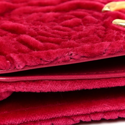 Chanel Velvet Quilted Camellia Velvet Flap Coin Purse With Chain Fuchsia 14 of 15