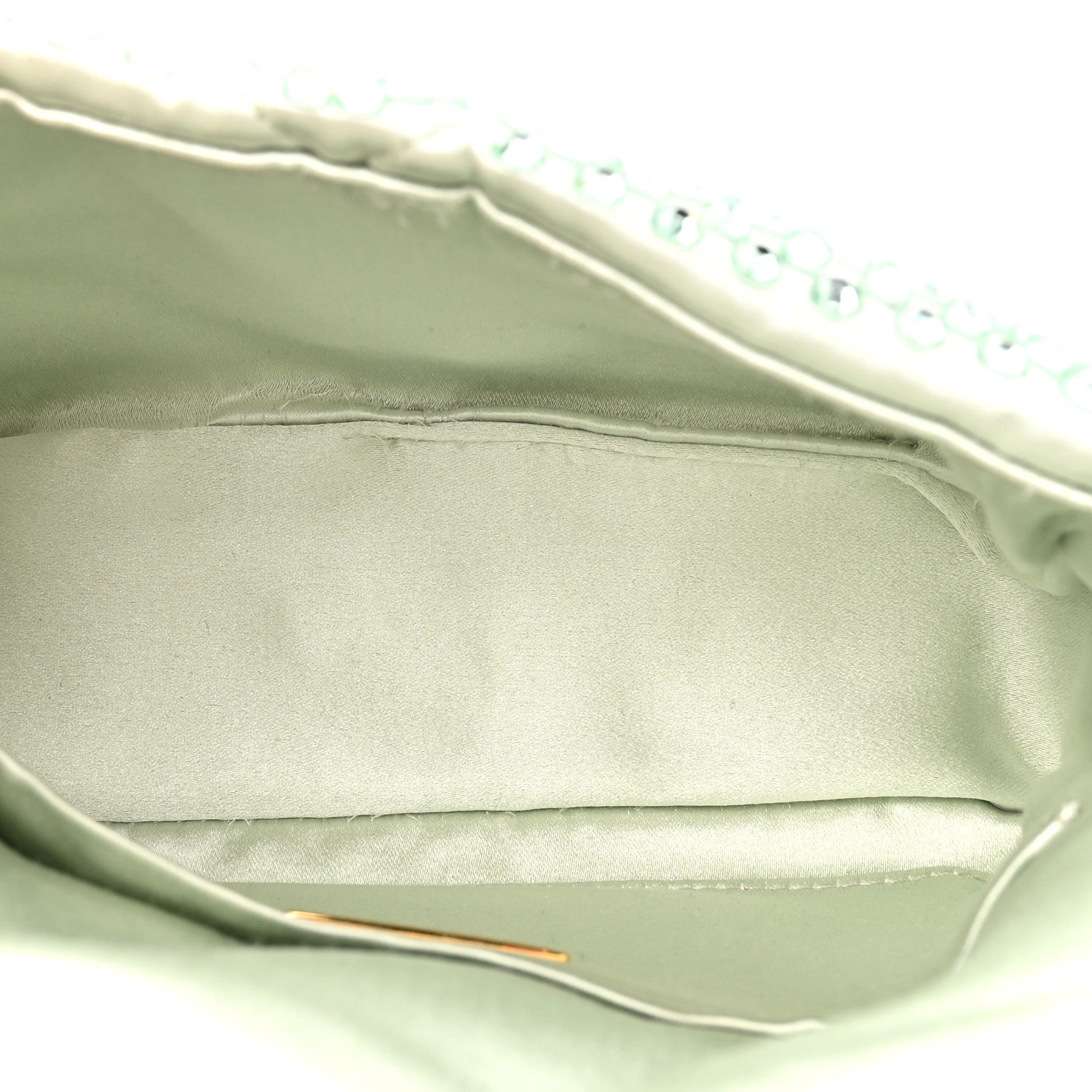 Prada Satin Crystal Mini Bag With Chain Acqua 5 of 9