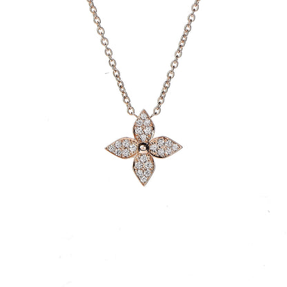 Louis Vuitton 18K Pink Gold Diamond Star Blossom Pendant Necklace 4 of 7