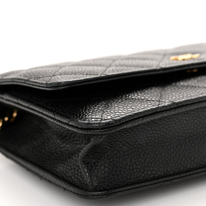 Chanel Caviar Quilted Wallet On Chain WOC Black 10 of 11