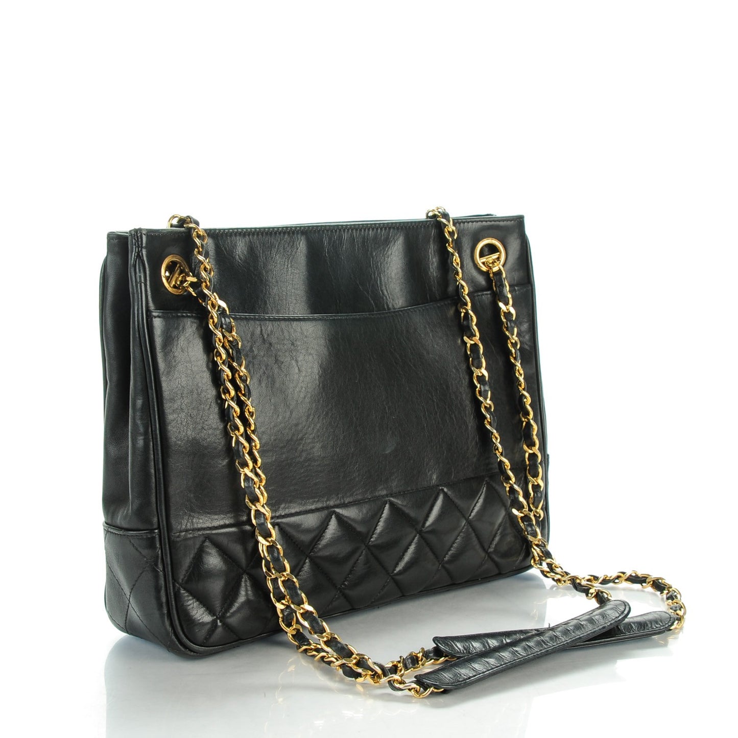 Lambskin Quilted Shoulder Bag Black