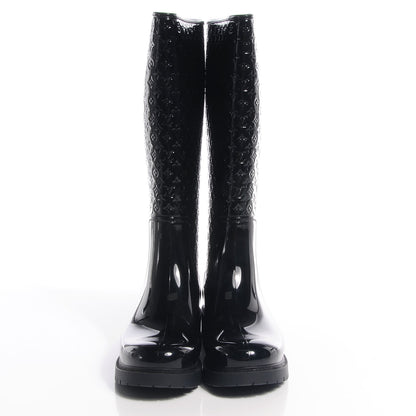 Louis Vuitton Rubber Embossed Monogram Splash Rain Boots 41 Black 2 of 7