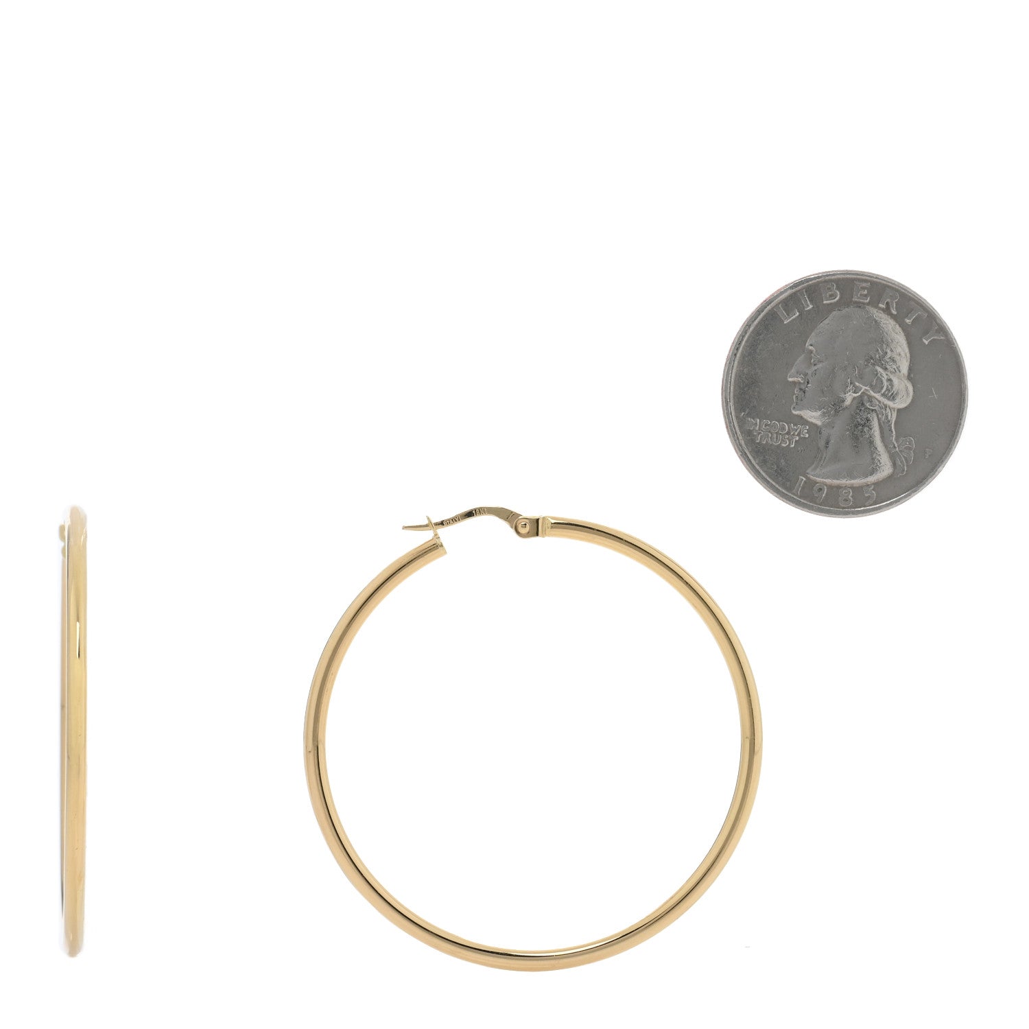 Roberto Coin 18K Yellow Gold Large Hoop Earrings 2 of 5