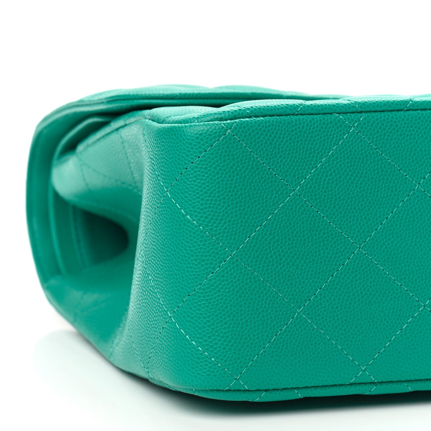 Caviar Quilted Jumbo Double Flap Turquoise