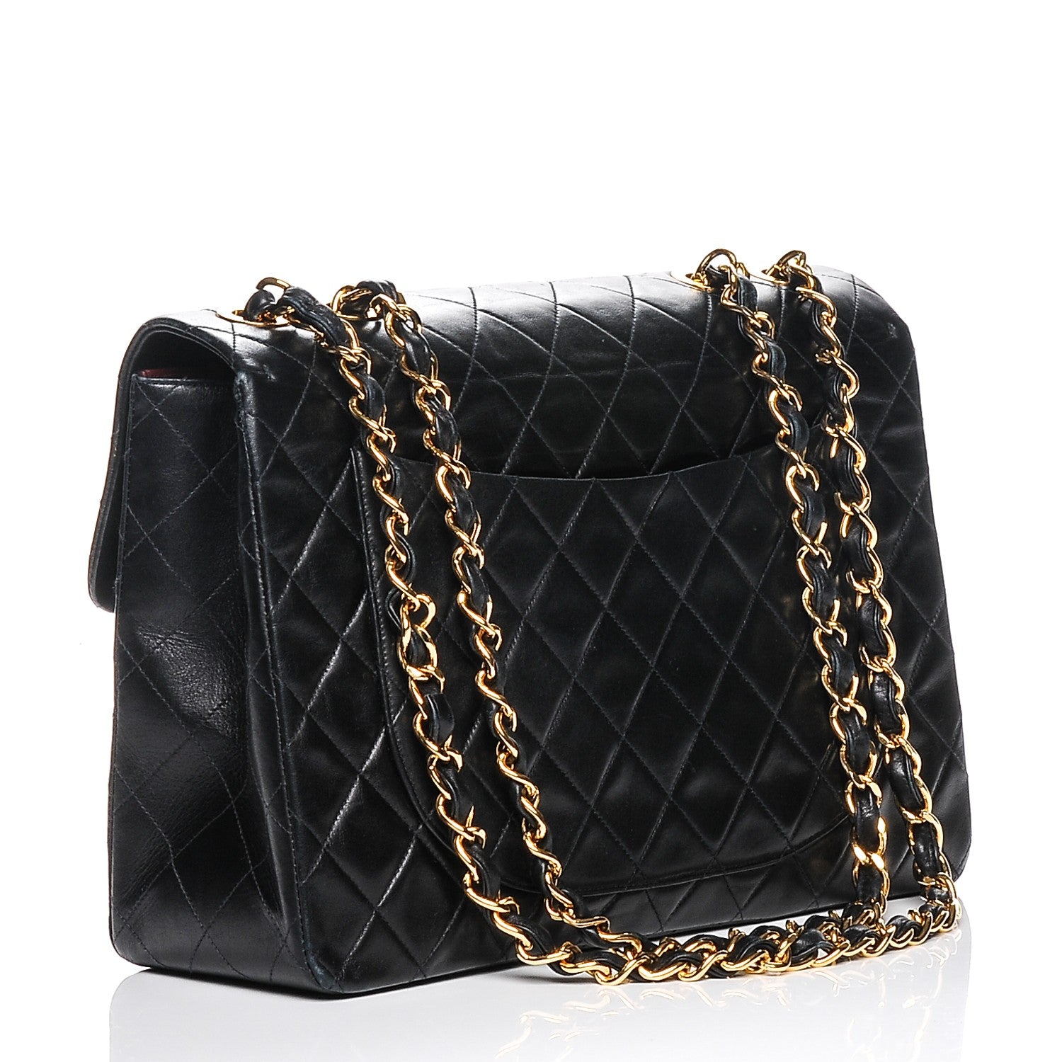 Chanel Lambskin Quilted XL Jumbo Single Flap Black 3 of 7