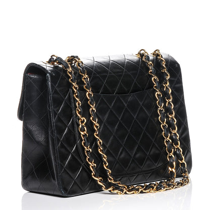 Chanel Lambskin Quilted XL Jumbo Single Flap Black 3 of 7