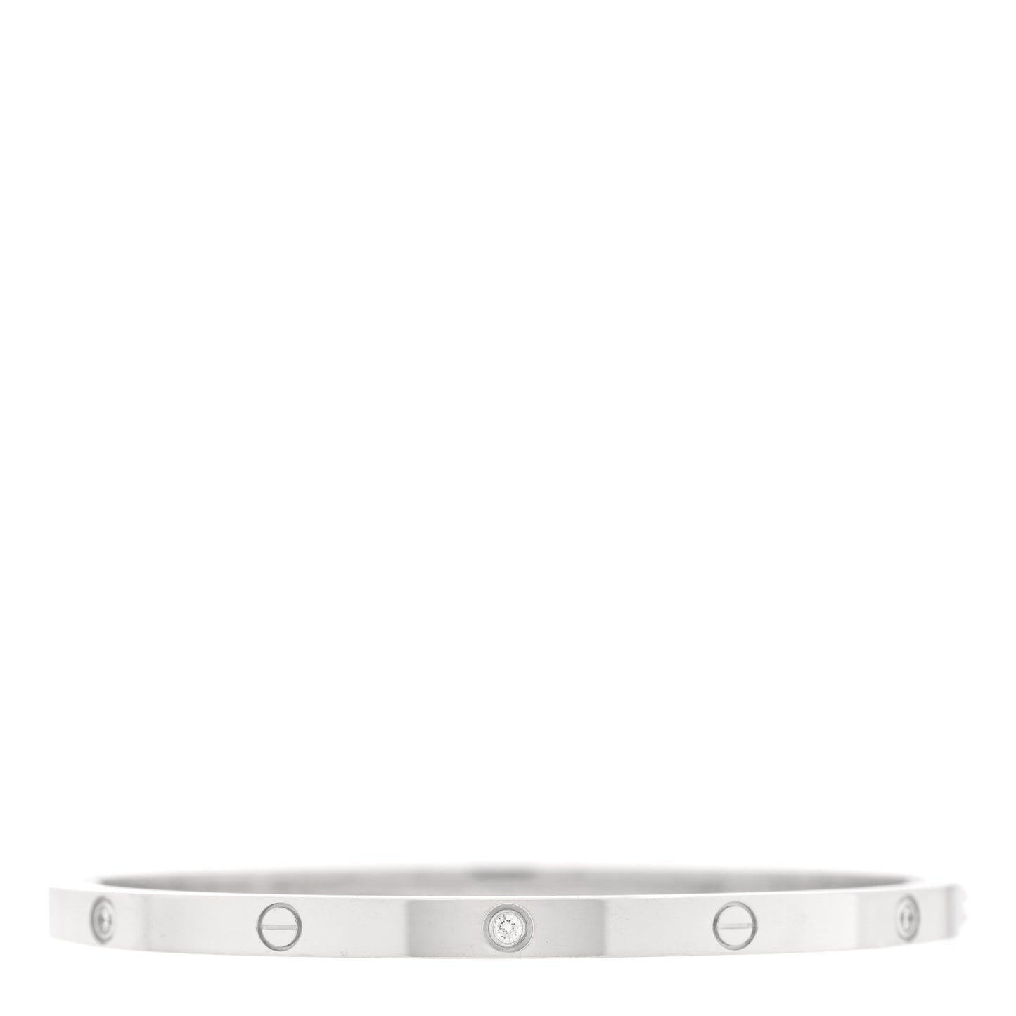 18K White Gold 6 Diamond Small LOVE Bracelet 16