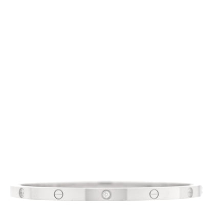 Cartier 18K White Gold 6 Diamond Small LOVE Bracelet 16 1 of 7