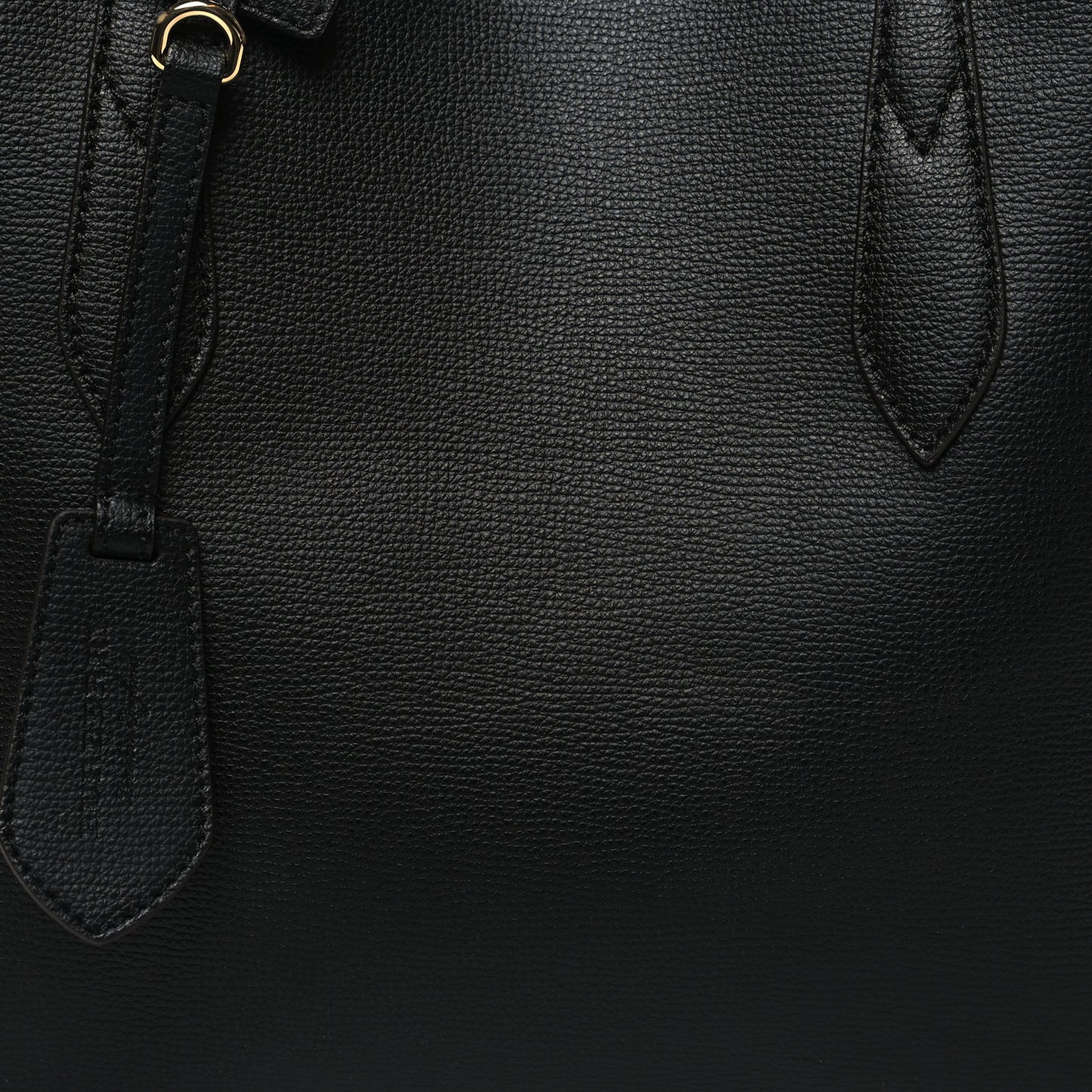 Grainy Calfskin Haymarket Check Small Reversible Tote Black