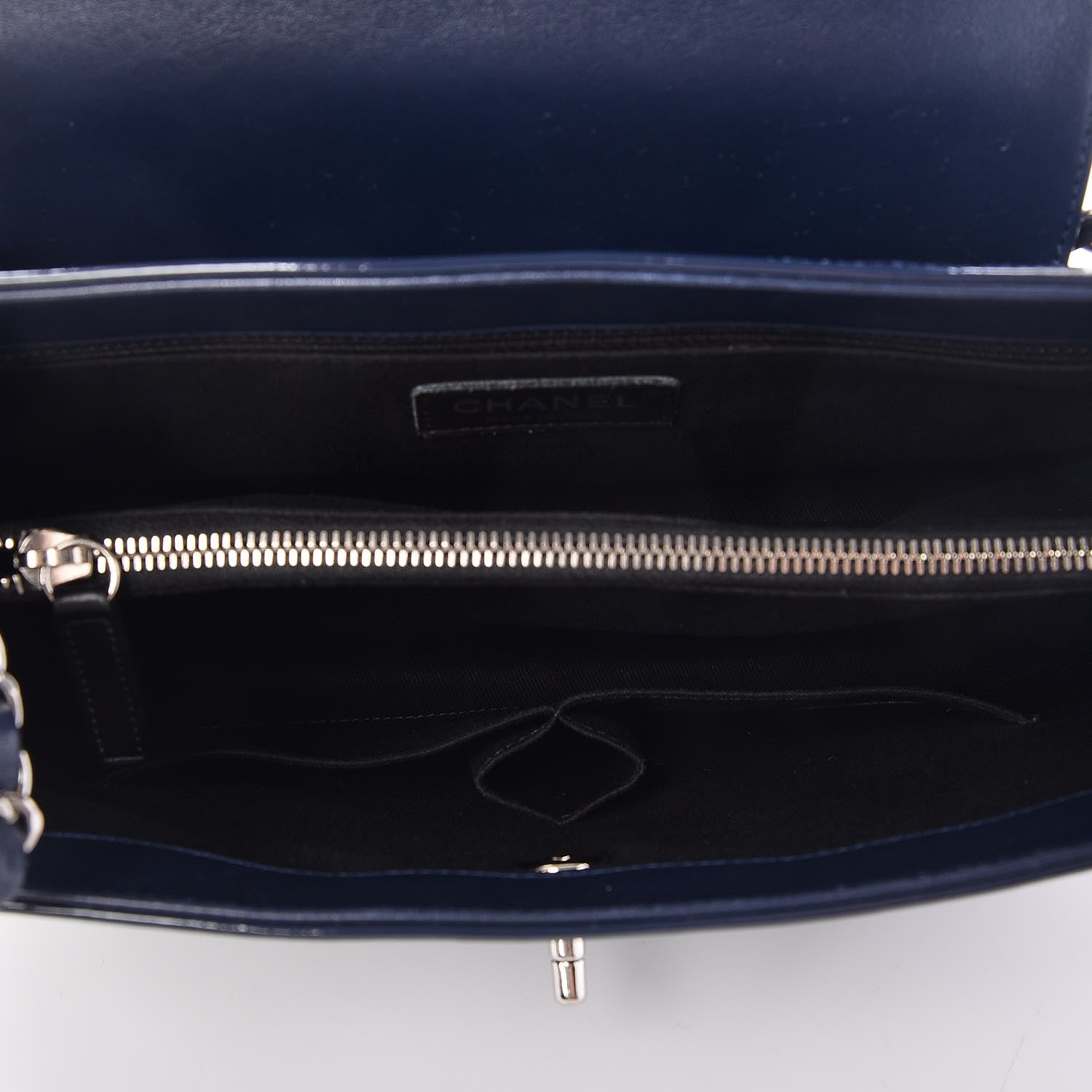 Chanel Patent Quilted Large Coco Shine Accordion Flap Navy 5 of 8