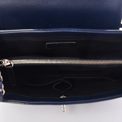 Chanel Patent Quilted Large Coco Shine Accordion Flap Navy 5 of 8