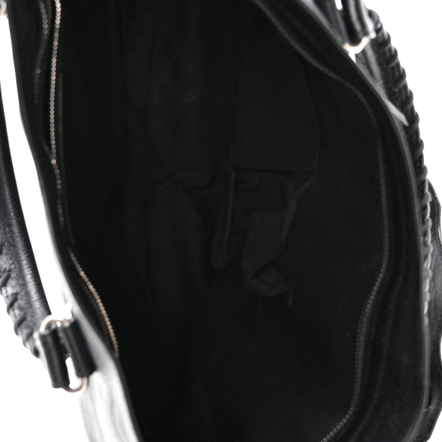 Chevre Silver Metallic Edge Hardware City Black