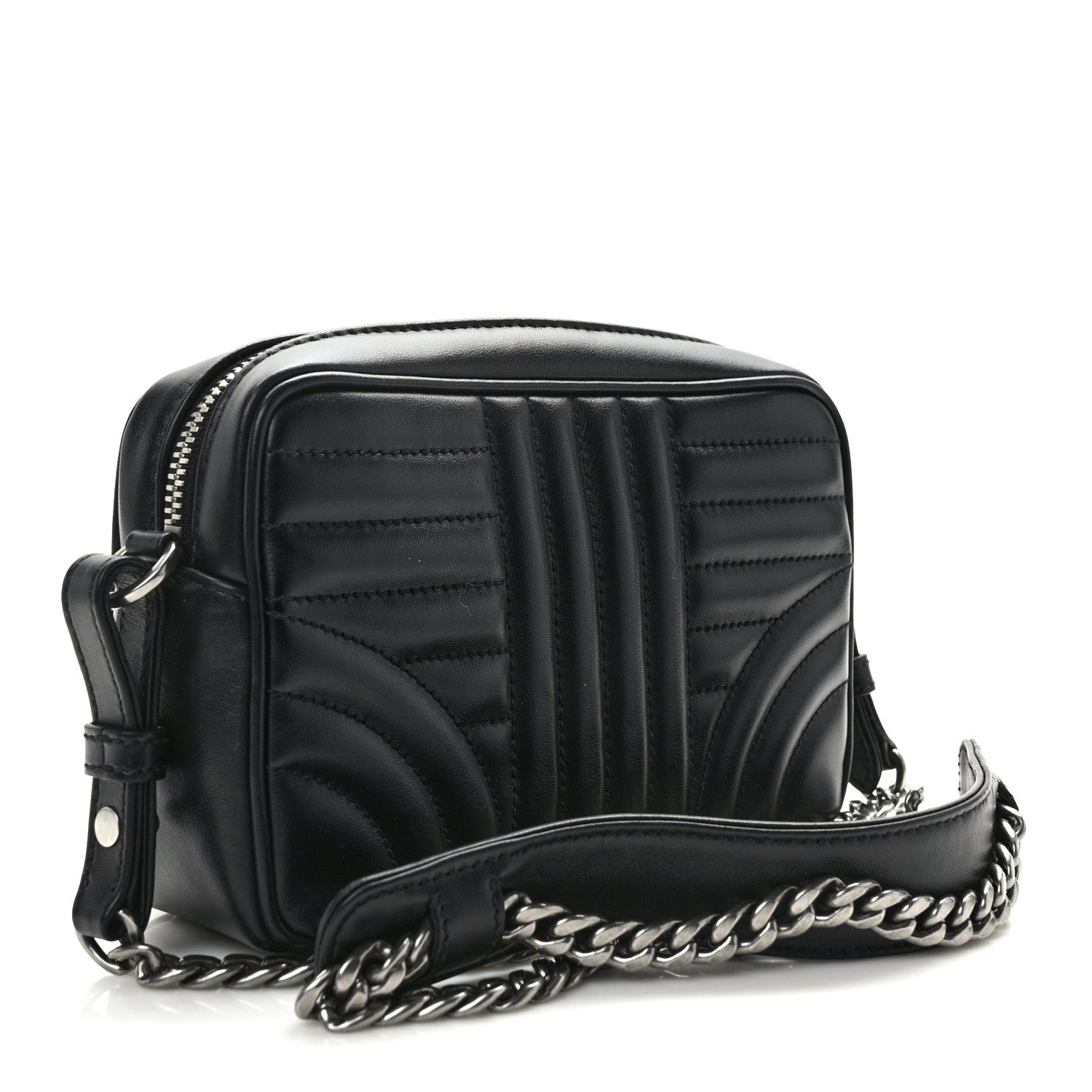 Prada Soft Calfskin Diagramme Crossbody Bag Black 3 of 10