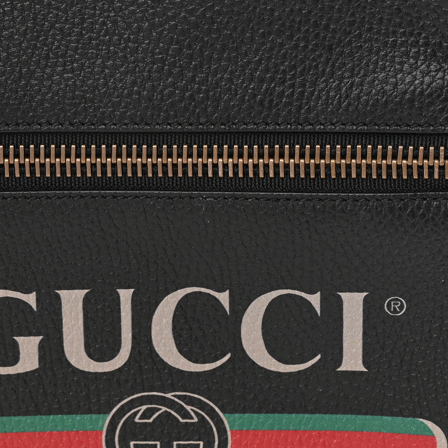 Grained Calfskin Logo Messenger Bag Black