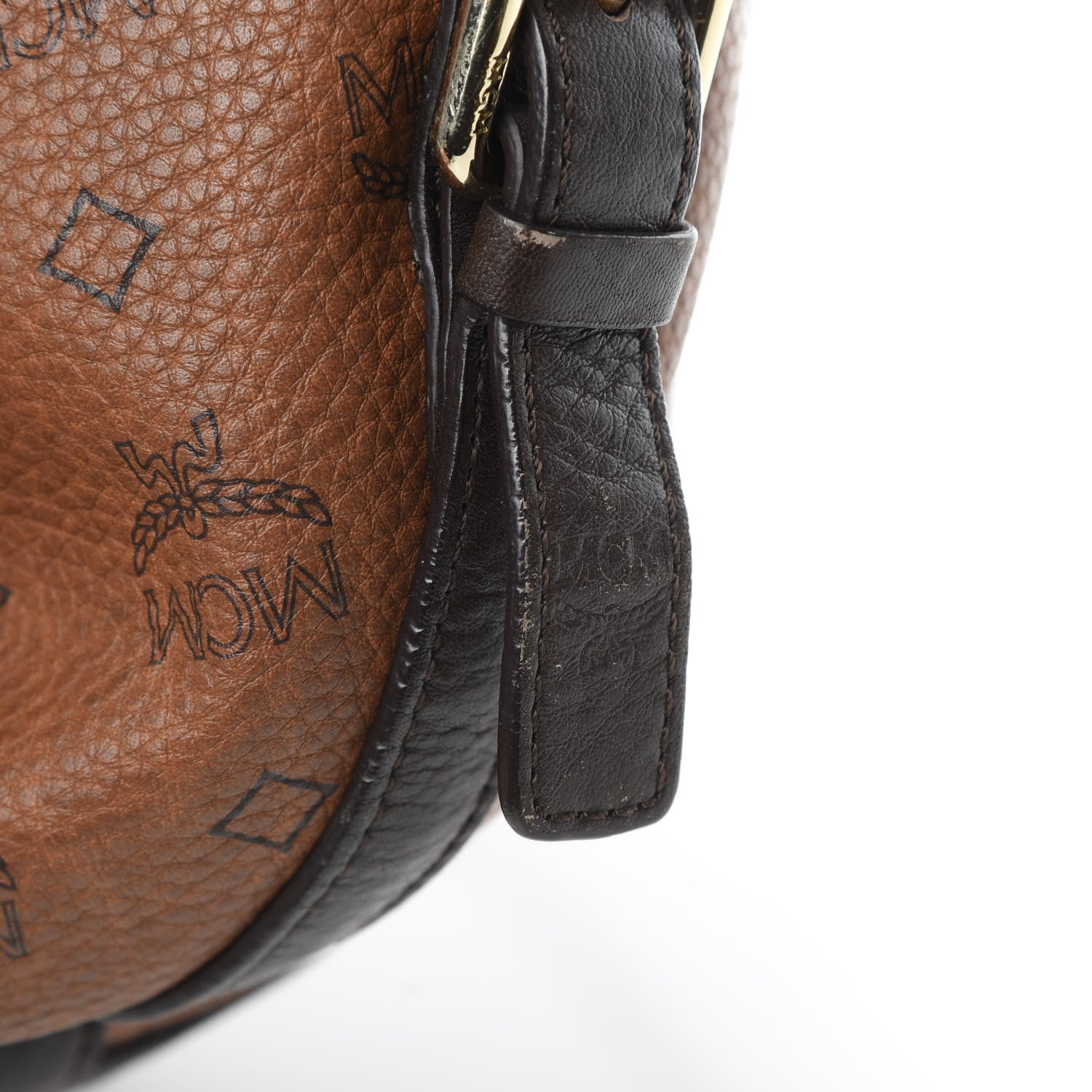 MCM Visetos Drawstring Shopper Cognac 12 of 15