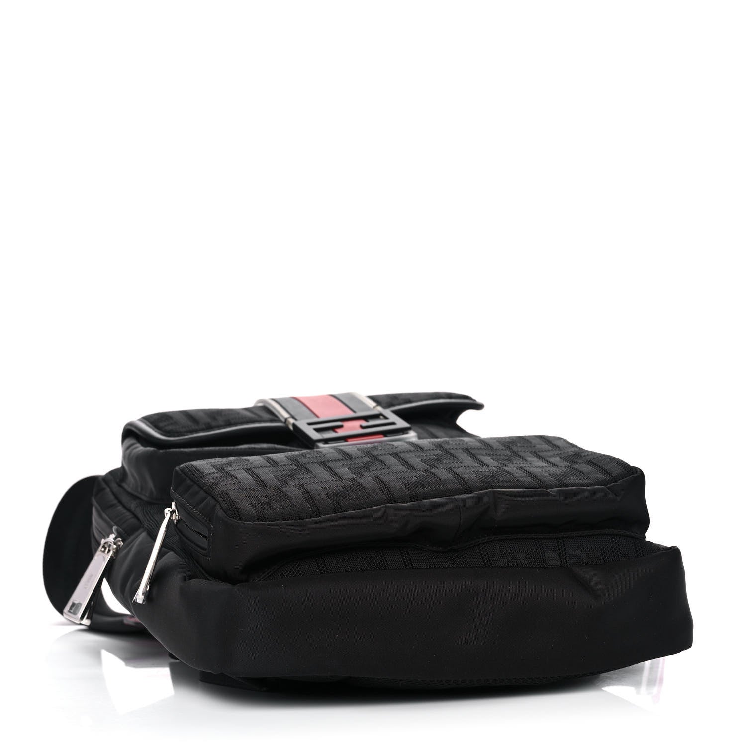 Fendi Neoprene Mesh Vitello Grace FF Panelled Backpack Black Red 3 of 9