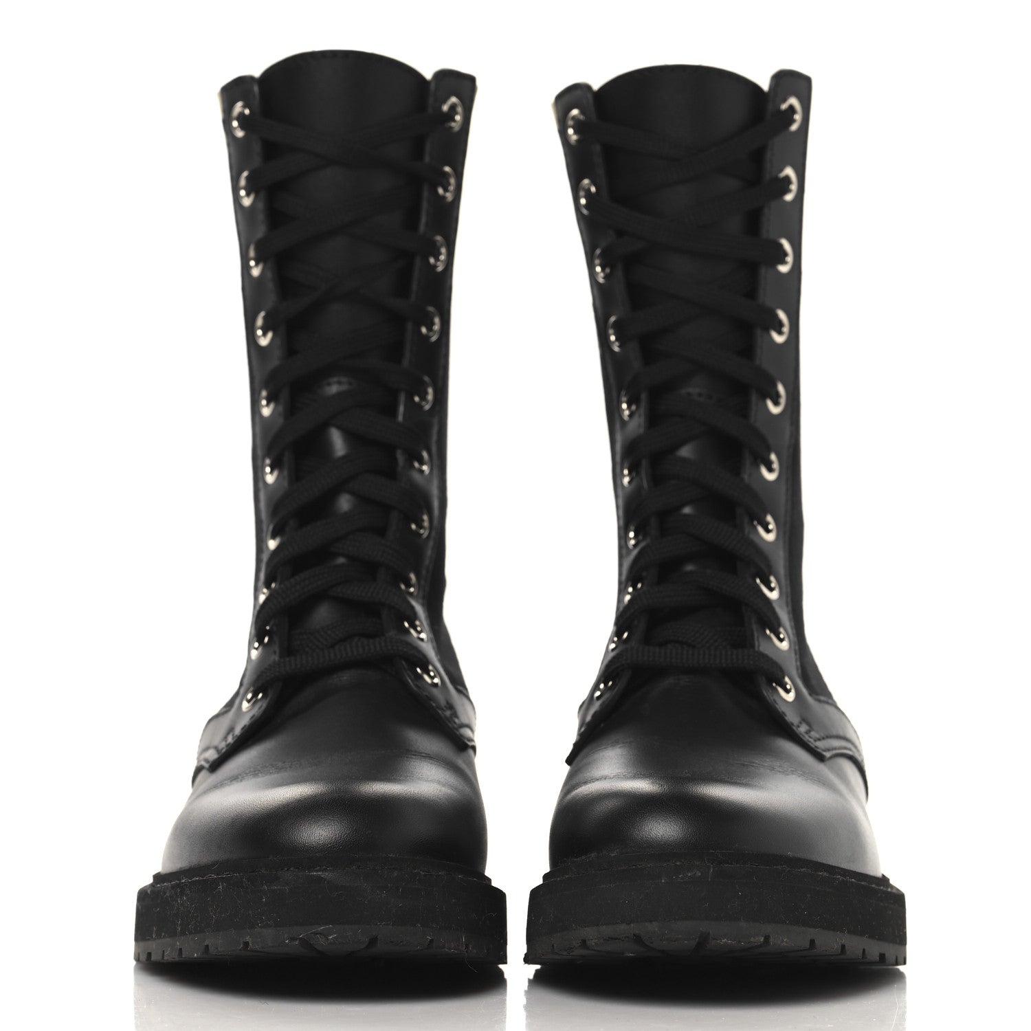 Fendi Calfskin Stretch Fabric Rockoko Biker Boots 36.5 Tobacco