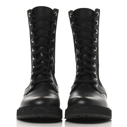 Fendi Calfskin Stretch Fabric Rockoko Biker Boots 36.5 Tobacco Black Marino 2 of 6