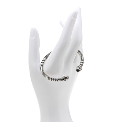 David Yurman Sterling Silver Diamond Prasiolite 5mm Cable Classics Bracelet 2 of 5
