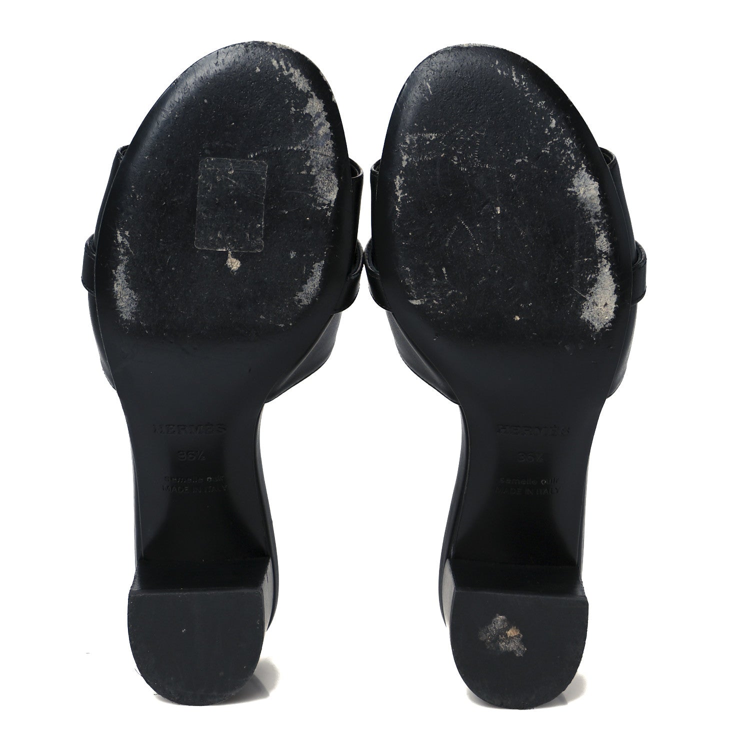 Hermes Calfskin Gigi 50 Sandals 36.5 Black 6 of 10