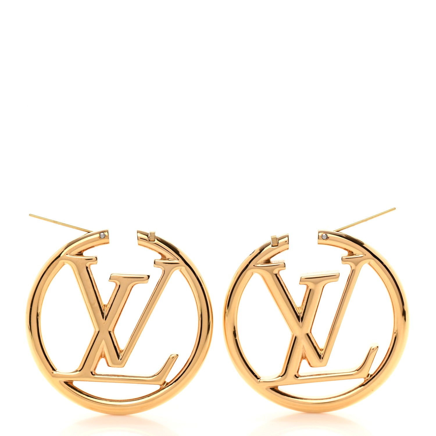 Louis Vuitton Metal Louise Hoop Earrings Gold 3 of 5