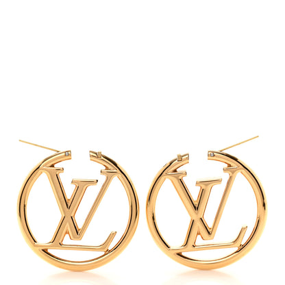 Louis Vuitton Metal Louise Hoop Earrings Gold 3 of 5