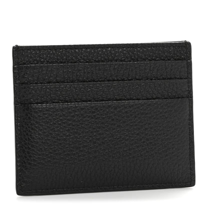 Prada Vitello Daino Triangle Card Holder Black 3 of 8