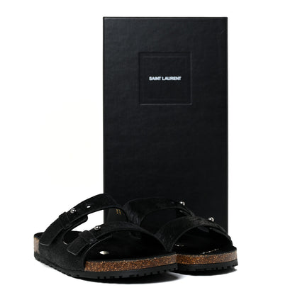 Saint Laurent Calf Hair Jimmy Cross Slides 38.5 Black 12 of 12