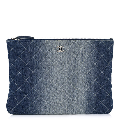 Chanel Denim Pocket Medium Cosmetic Case Blue 1 of 14