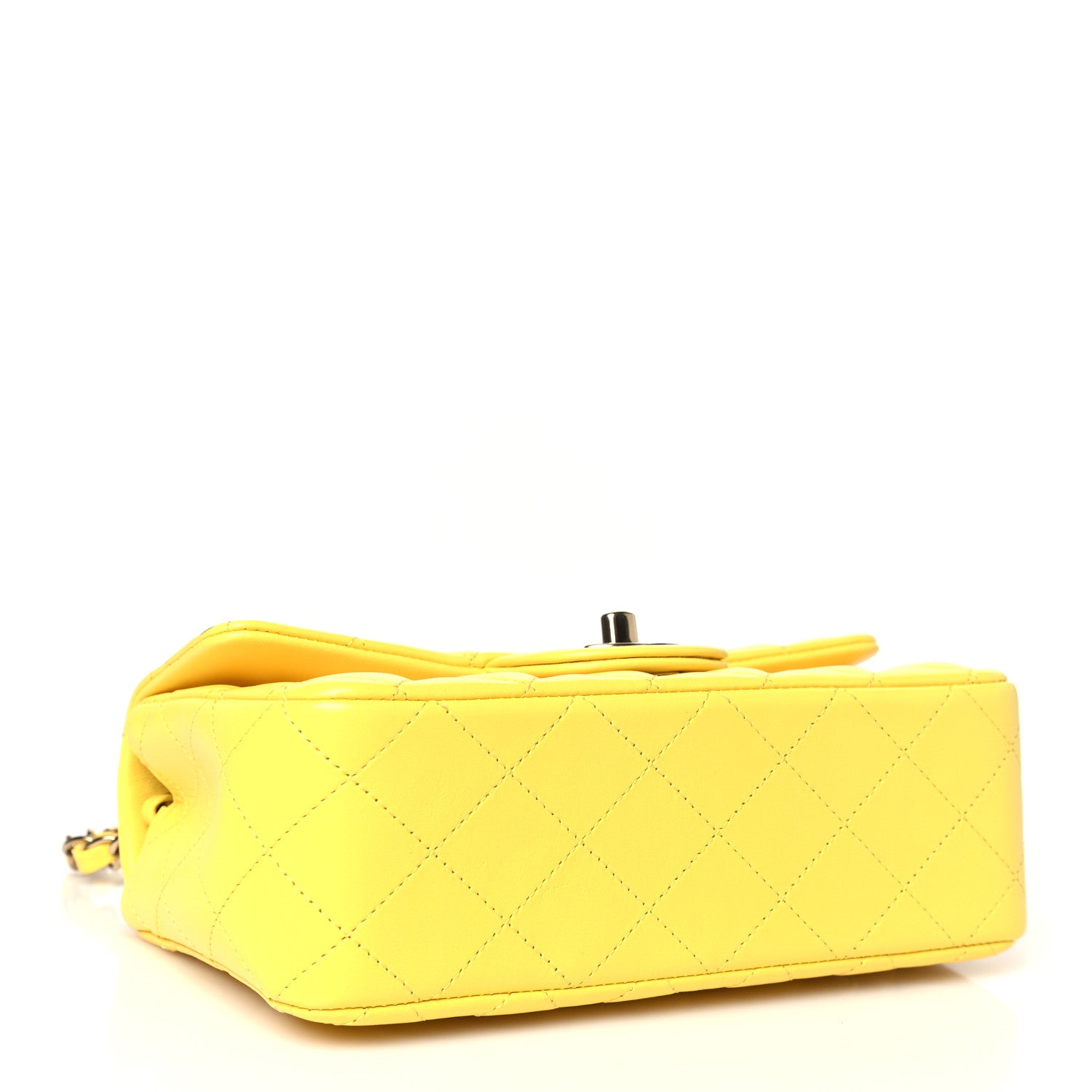 Chanel Lambskin Quilted Mini Rectangular Flap Yellow 4 of 11