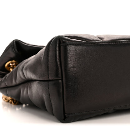 Saint Laurent Lambskin Quilted Small Loulou Puffer Monogram Chain Satchel Black 9 of 13