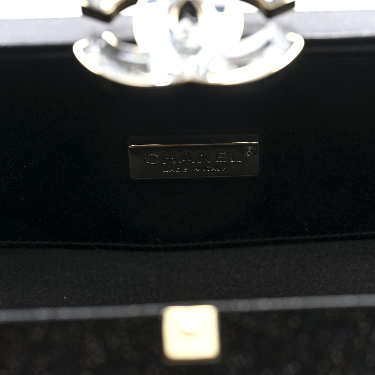 Chanel Glitter Vinyl Crystal Clutch Black 6 of 9