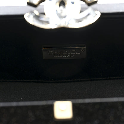 Chanel Glitter Vinyl Crystal Clutch Black 6 of 9