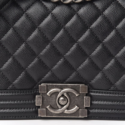 Chanel Caviar Quilted Medium Boy Flap Black 12 of 13