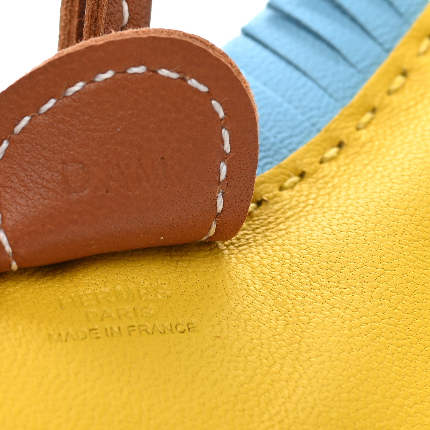 Hermes Milo Lambskin Grigri Rodeo Horse Bag Charm PM Jaune D'Or Bleu Zanzibar Rouge H 3 of 3