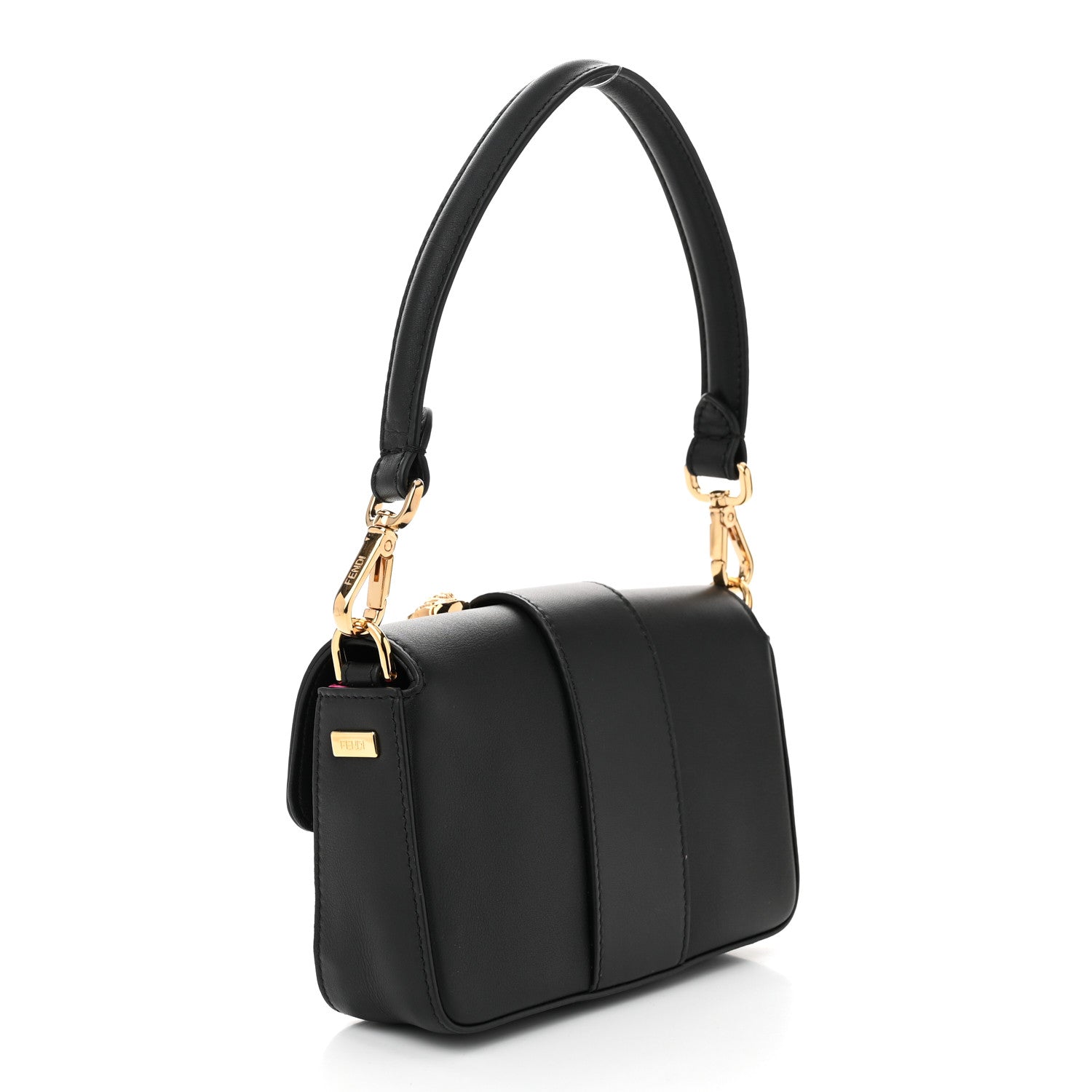 Fendi X VERSACE Vitello Seta Fendace Mini Brooch Baguette Black 3 of 12