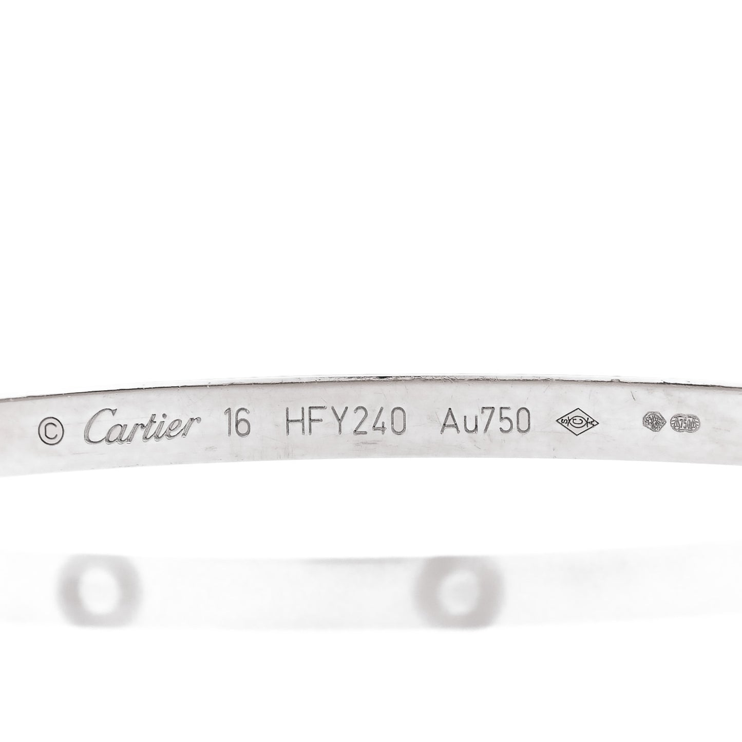 18K White Gold Small LOVE Bracelet 16