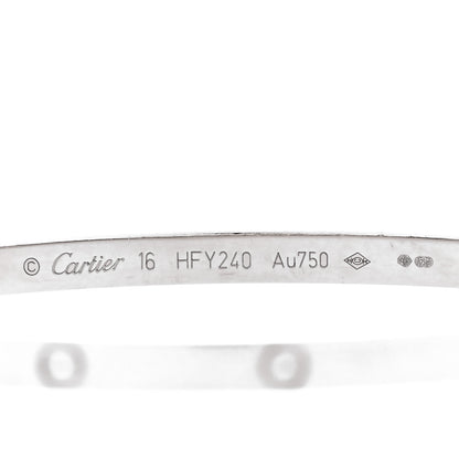 Cartier 18K White Gold Small LOVE Bracelet 16 4 of 7