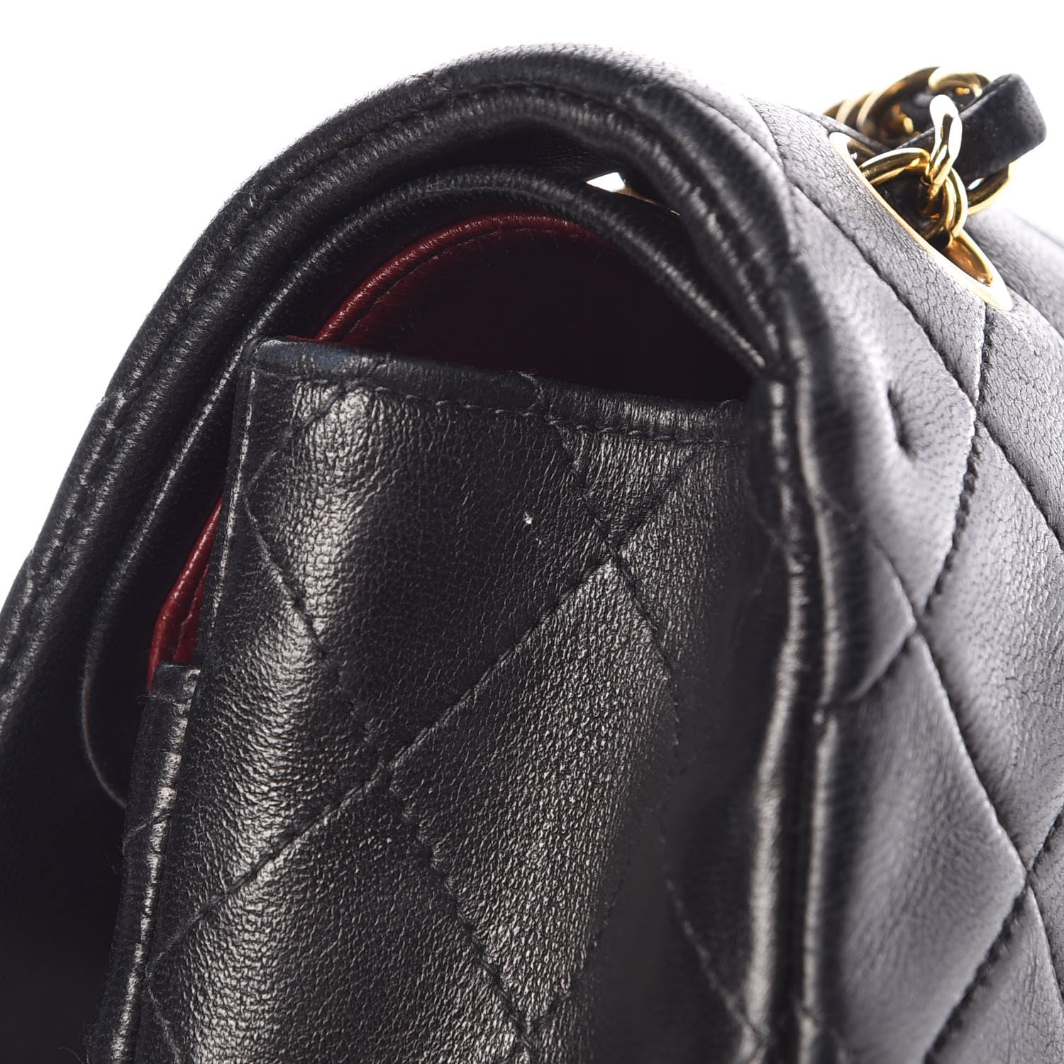 Chanel Lambskin Quilted Medium Double Flap Black 14 of 16