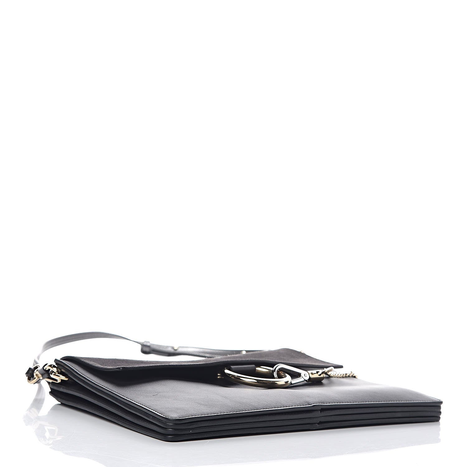 Chloe Suede Calfskin Medium Faye Shoulder Bag Carbon Grey 4 of 12
