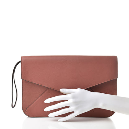 Fendi Calfskin Vitello Elite 2Jours Clutch Terracota 2 of 8