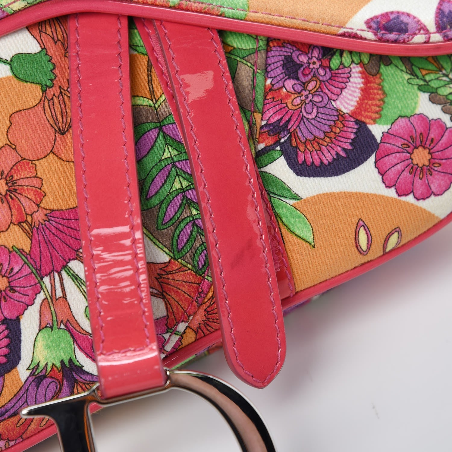 Christian Dior Canvas Floral Saddle Bag Multicolor 11 of 11