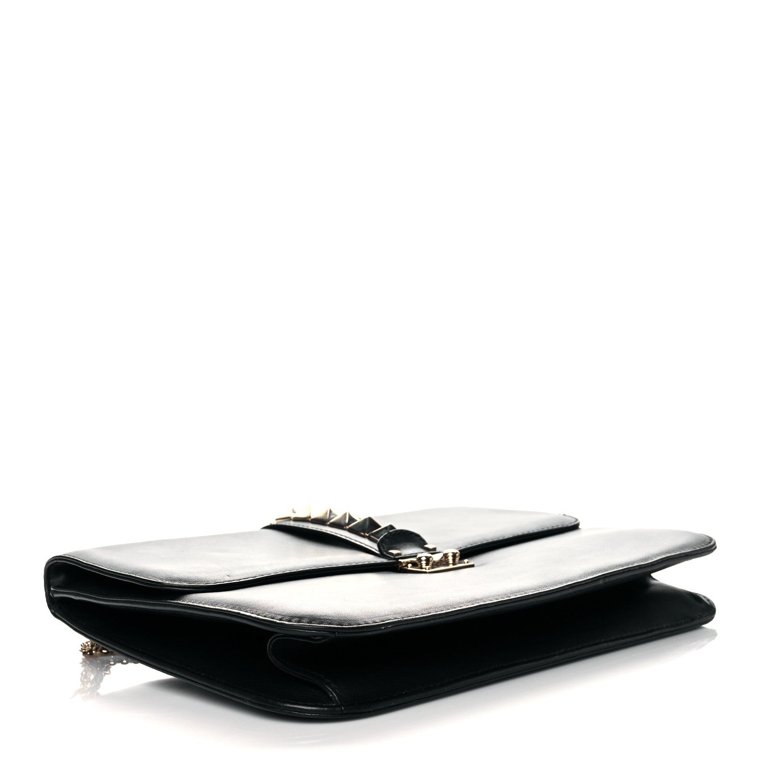 Valentino Garavani Vitello Extra Large Glam Lock Rockstud Flap Black 4 of 9