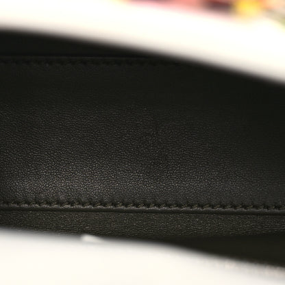 Christian Dior Lizard Satin Beaded Floral Embroidered Mini Lady Dior White Green Multicolor 4 of 12