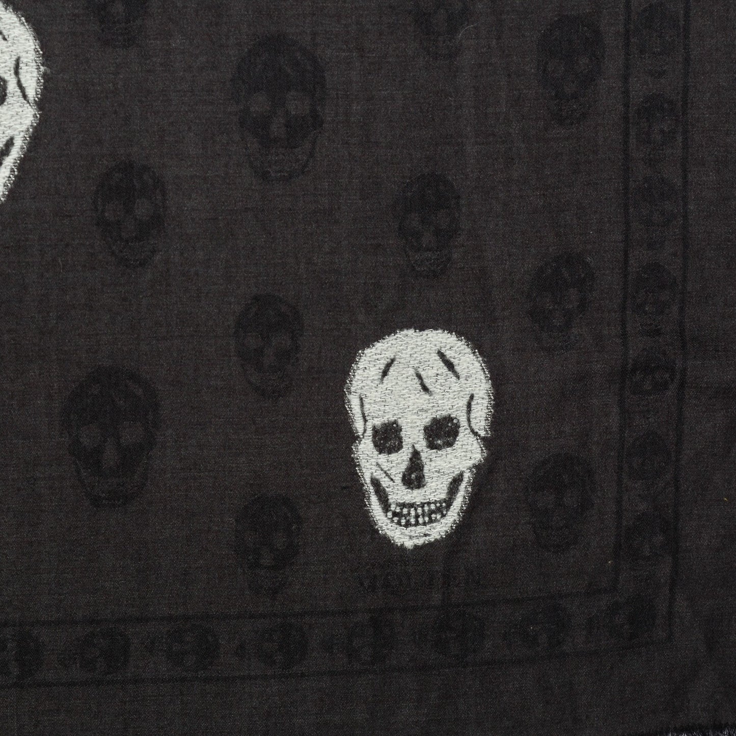 Wool Silk Skull Scarf Black