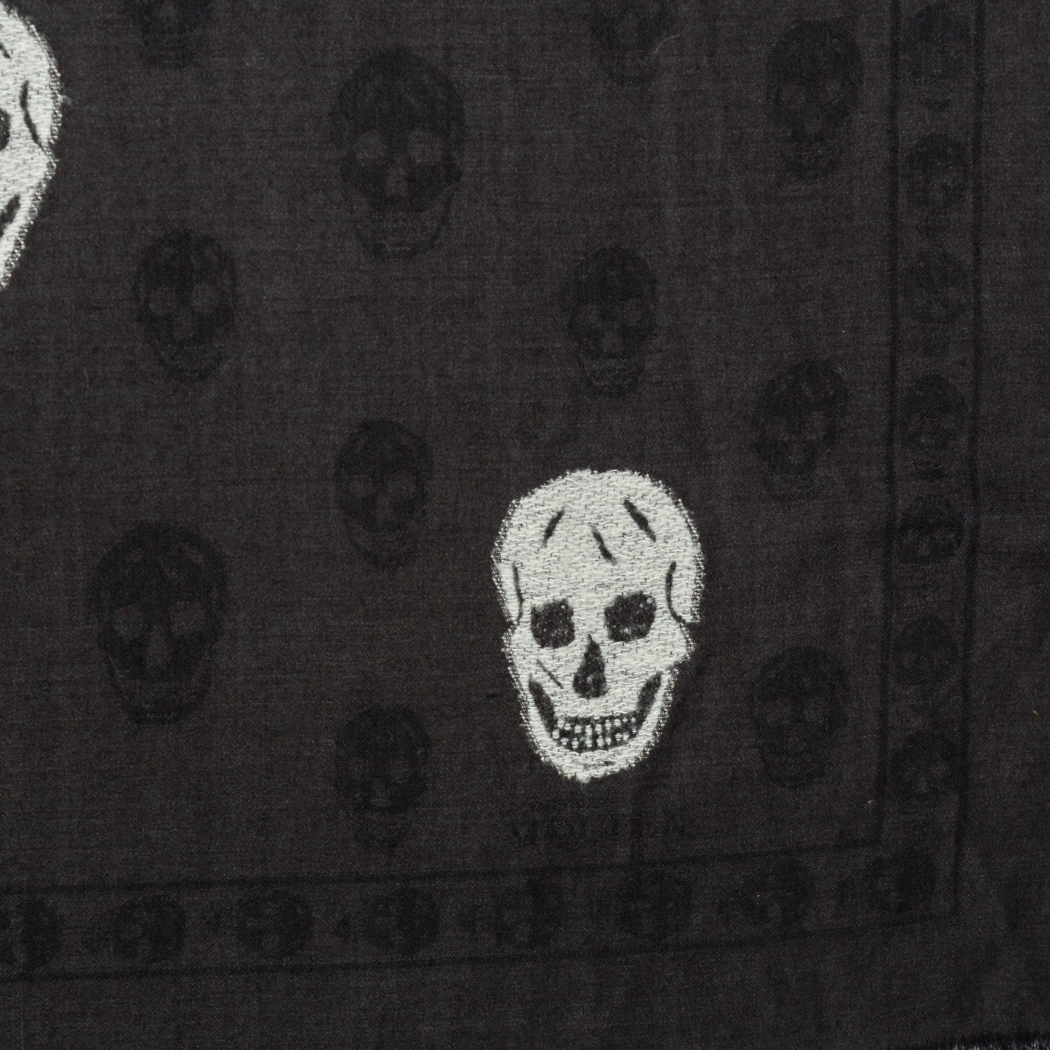 Alexander McQueen Wool Silk Skull Scarf Black 4 of 5